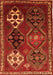 Serging Thickness of Machine Washable Persian Orange Traditional Area Rugs, wshtr859org