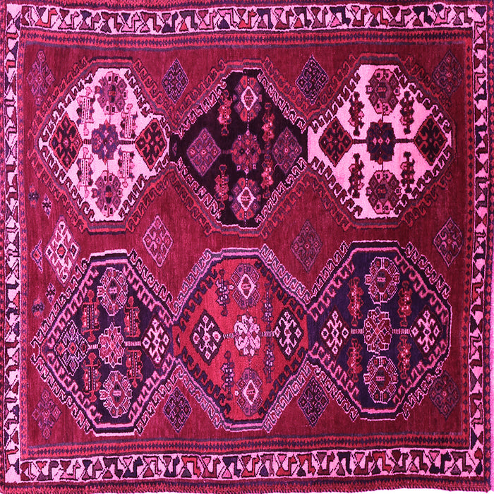 Square Machine Washable Persian Pink Traditional Rug, wshtr859pnk