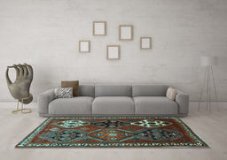 Machine Washable Persian Light Blue Traditional Rug in a Living Room, wshtr859lblu