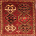 Round Machine Washable Persian Orange Traditional Area Rugs, wshtr859org