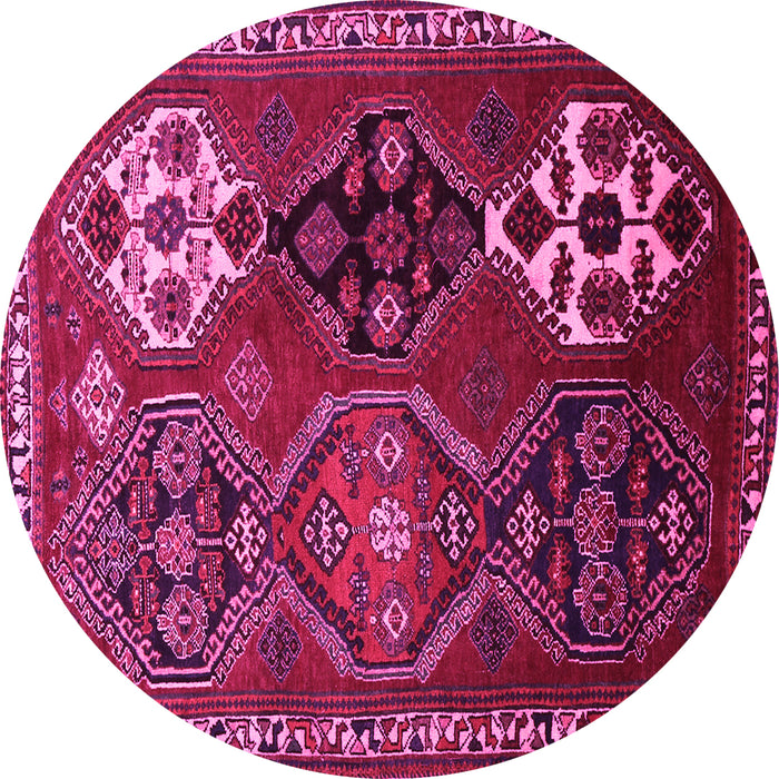 Round Persian Pink Traditional Rug, tr859pnk