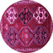 Round Persian Pink Traditional Rug, tr859pnk