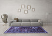 Machine Washable Persian Blue Traditional Rug in a Living Room, wshtr859blu