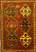 Machine Washable Persian Yellow Traditional Rug, wshtr859yw