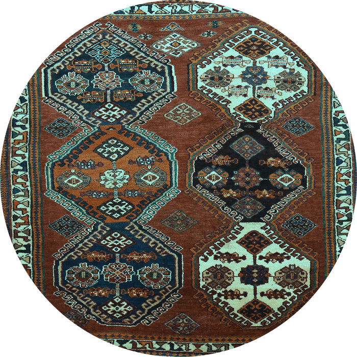 Round Persian Light Blue Traditional Rug, tr859lblu
