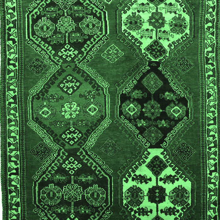 Machine Washable Persian Emerald Green Traditional Area Rugs, wshtr859emgrn