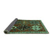 Sideview of Persian Turquoise Traditional Rug, tr859turq