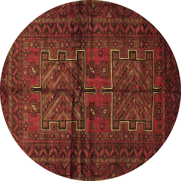 Round Persian Brown Traditional Rug, tr85brn