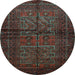 Round Persian Light Blue Traditional Rug, tr85lblu