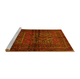 Sideview of Machine Washable Persian Yellow Traditional Rug, wshtr85yw