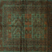 Square Persian Turquoise Traditional Rug, tr85turq