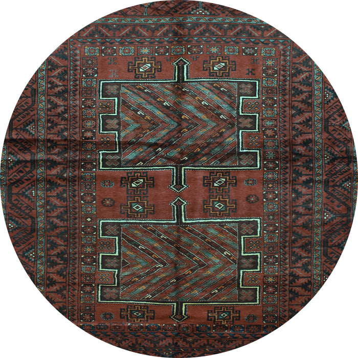 Round Machine Washable Persian Light Blue Traditional Rug, wshtr85lblu