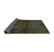 Sideview of Persian Turquoise Traditional Rug, tr85turq