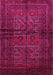 Machine Washable Persian Pink Traditional Rug, wshtr85pnk