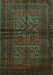 Machine Washable Persian Turquoise Traditional Area Rugs, wshtr85turq