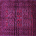 Square Machine Washable Persian Purple Traditional Area Rugs, wshtr85pur