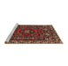 Sideview of Machine Washable Traditional Saffron Red Rug, wshtr86