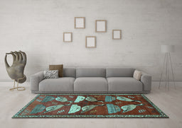 Machine Washable Persian Light Blue Traditional Rug in a Living Room, wshtr860lblu