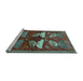 Sideview of Machine Washable Persian Light Blue Traditional Rug, wshtr860lblu