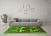 Machine Washable Persian Green Traditional Area Rugs in a Living Room,, wshtr860grn