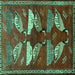 Square Persian Turquoise Traditional Rug, tr860turq