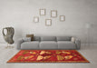 Machine Washable Persian Orange Traditional Area Rugs in a Living Room, wshtr860org