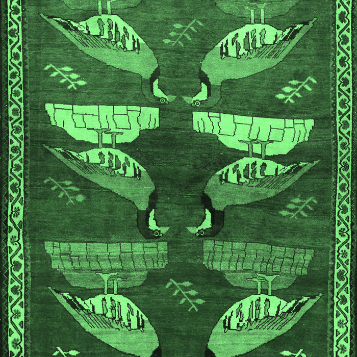 Machine Washable Persian Emerald Green Traditional Area Rugs, wshtr860emgrn