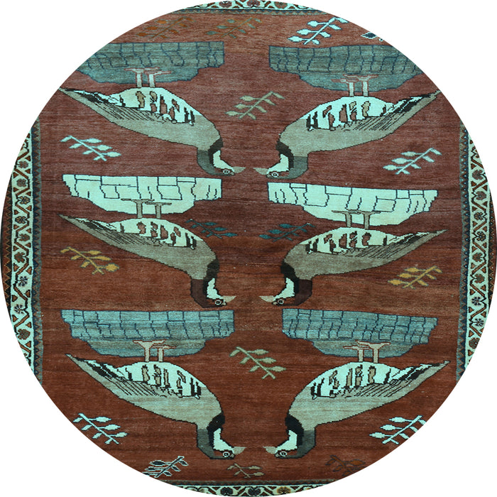 Round Persian Light Blue Traditional Rug, tr860lblu