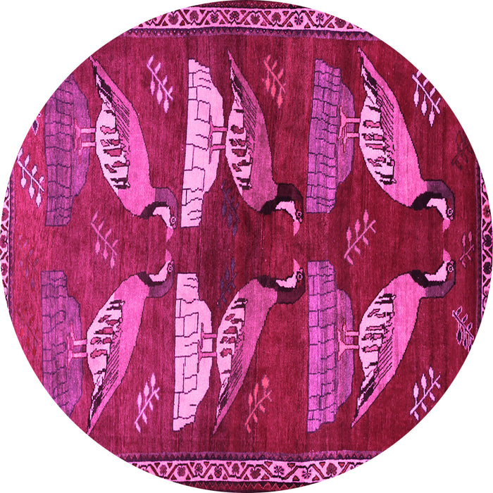 Round Persian Pink Traditional Rug, tr860pnk