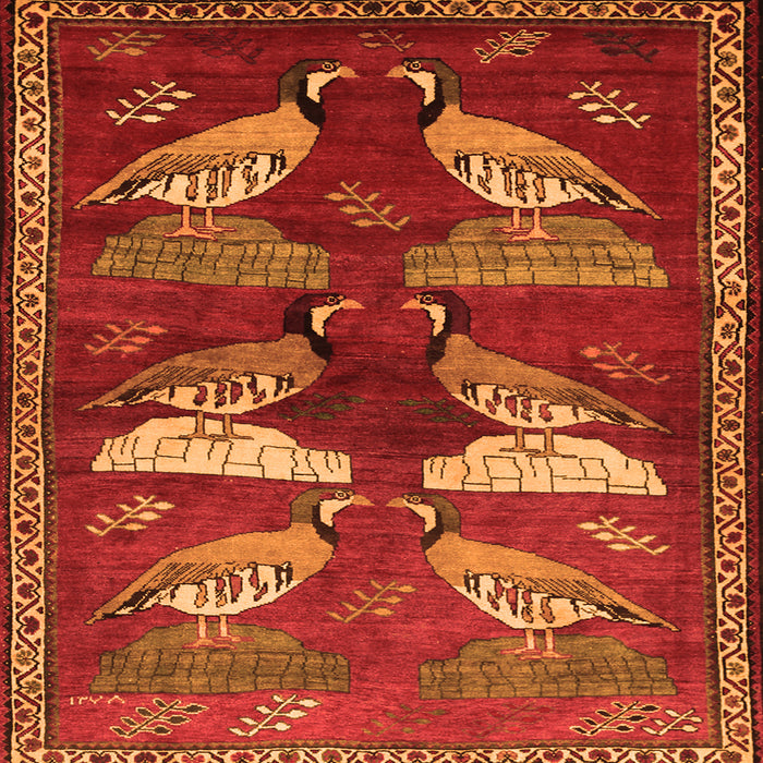 Serging Thickness of Persian Orange Traditional Rug, tr860org