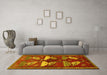 Machine Washable Persian Yellow Traditional Rug in a Living Room, wshtr860yw