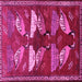 Square Machine Washable Persian Pink Traditional Rug, wshtr860pnk