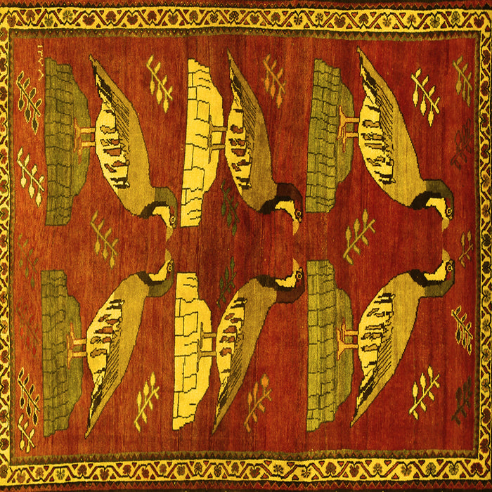 Square Persian Yellow Traditional Rug, tr860yw