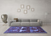 Machine Washable Persian Blue Traditional Rug in a Living Room, wshtr860blu