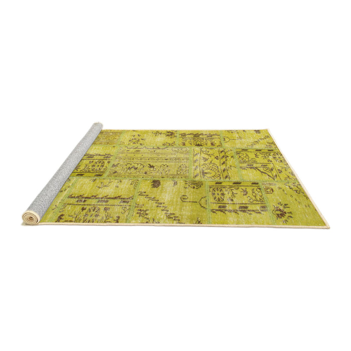 Sideview of Machine Washable Traditional Orange Rug, wshtr861