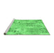 Sideview of Machine Washable Persian Emerald Green Traditional Area Rugs, wshtr861emgrn