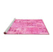 Sideview of Machine Washable Persian Pink Traditional Rug, wshtr861pnk