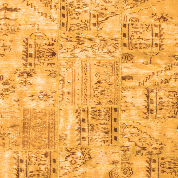 Round Machine Washable Persian Orange Traditional Area Rugs, wshtr861org