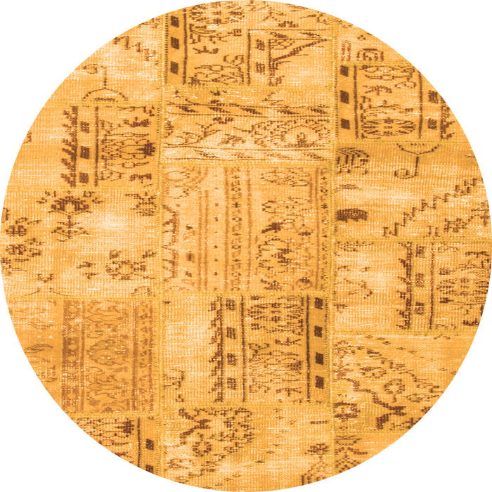 Square Persian Orange Traditional Rug, tr861org