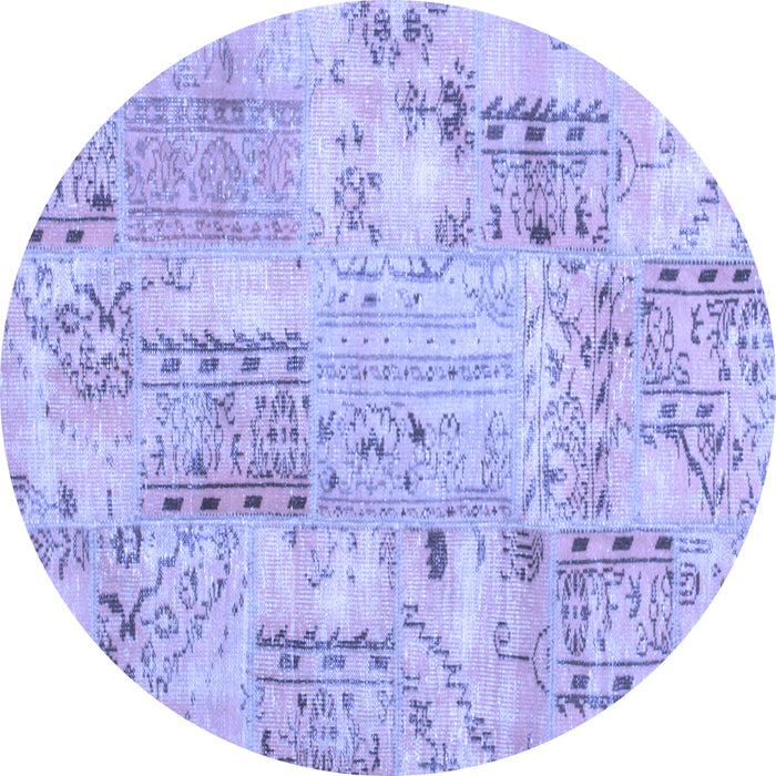 Round Persian Blue Traditional Rug, tr861blu