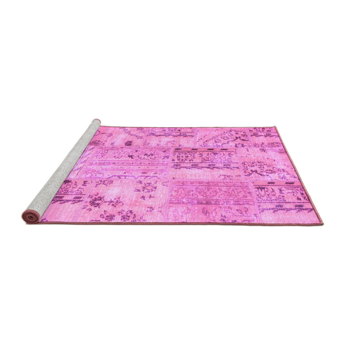 Sideview of Machine Washable Persian Purple Traditional Area Rugs, wshtr861pur