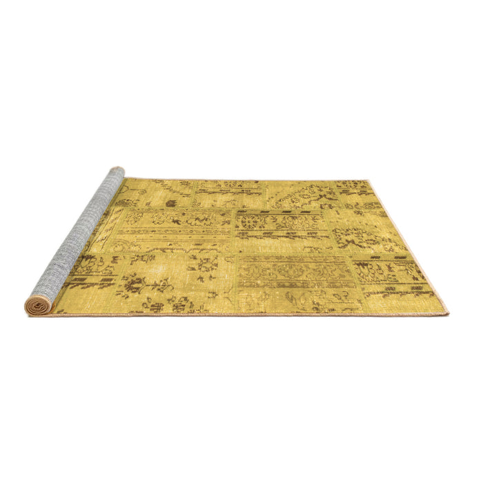 Sideview of Machine Washable Persian Brown Traditional Rug, wshtr861brn