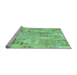Sideview of Machine Washable Persian Light Blue Traditional Rug, wshtr861lblu