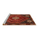 Sideview of Machine Washable Traditional Tomato Red Rug, wshtr862