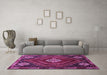 Machine Washable Persian Purple Traditional Area Rugs in a Living Room, wshtr862pur