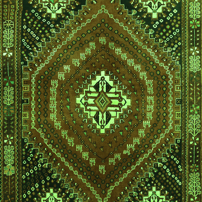 Serging Thickness of Machine Washable Persian Green Traditional Area Rugs, wshtr862grn