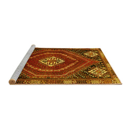 Sideview of Machine Washable Persian Yellow Traditional Rug, wshtr862yw