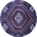Round Persian Blue Traditional Rug, tr862blu