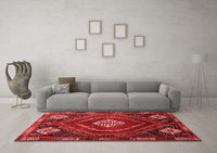 Machine Washable Persian Red Traditional Rug, wshtr862red