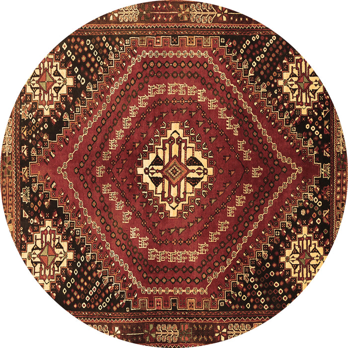 Round Machine Washable Persian Brown Traditional Rug, wshtr862brn